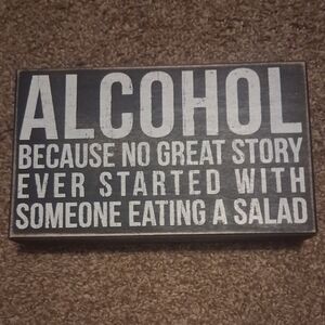 Primitive Black Wooden Tray